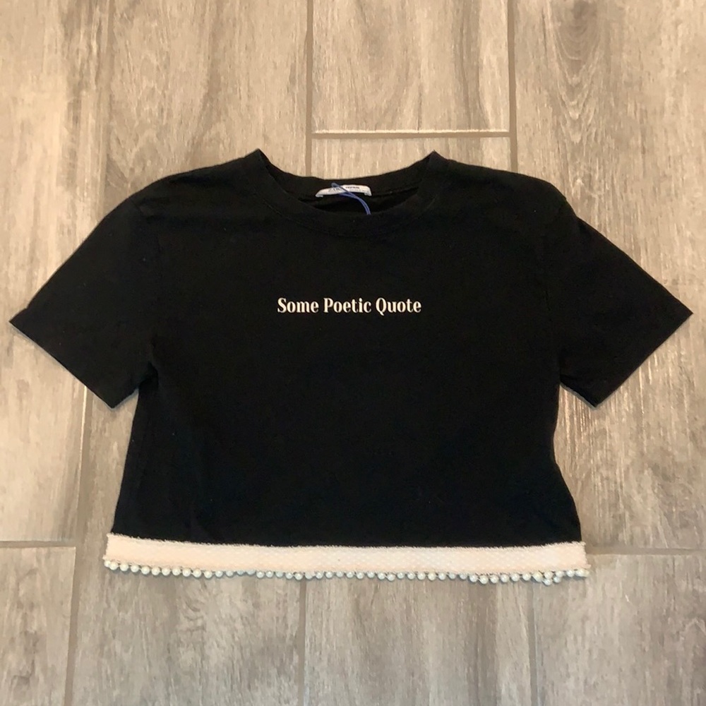 Black Zara Shirt “Some Poetic Quote”